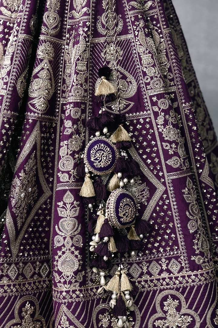 Purple Jeni Silk & Organza Embroidered Bridal Lehenga Set by TORANI at Pernia's Pop Up Shop