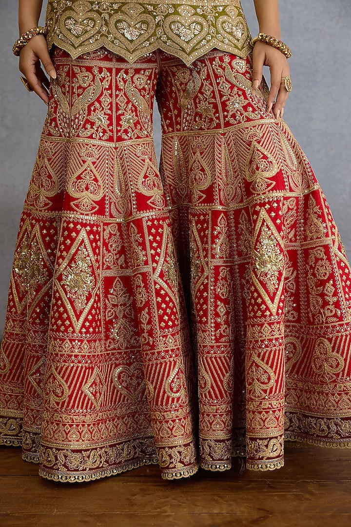 Green Jeni Silk & Butterfly Net Dori Embellished Kurta Set by TORANI at Pernia's Pop Up Shop