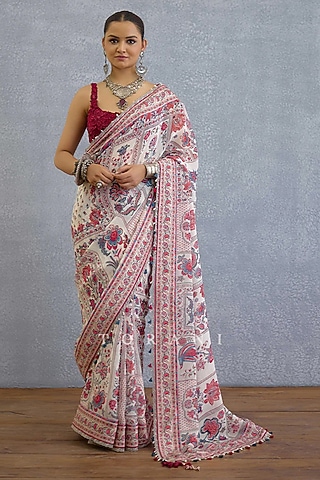 Multi-Colored Organza Digital Printed Saree by TORANI