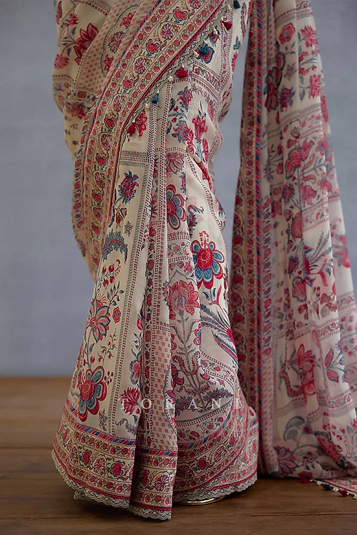 Multi-Colored Organza Digital Printed Wedding Saree by TORANI at Pernia's Pop Up Shop