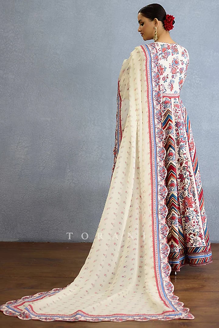 Multi-Colored Cotton Silk & Jeni Silk Digital Printed Bridal Anarkali Set by TORANI at Pernia's Pop Up Shop