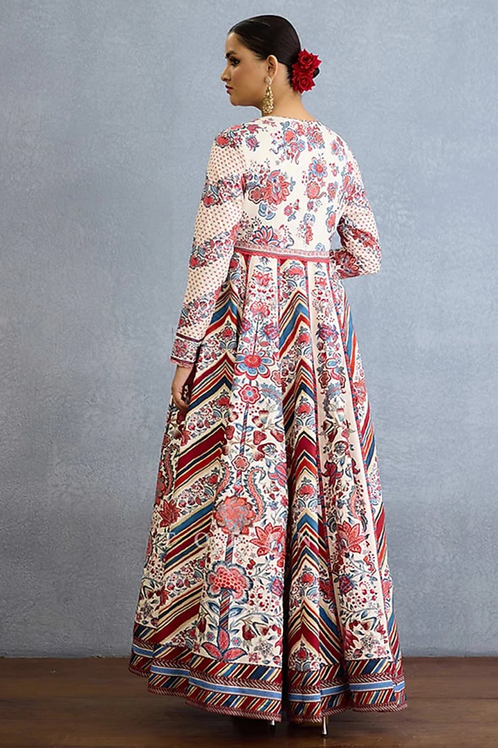 Multi-Colored Cotton Silk & Jeni Silk Digital Printed Bridal Anarkali Set by TORANI at Pernia's Pop Up Shop