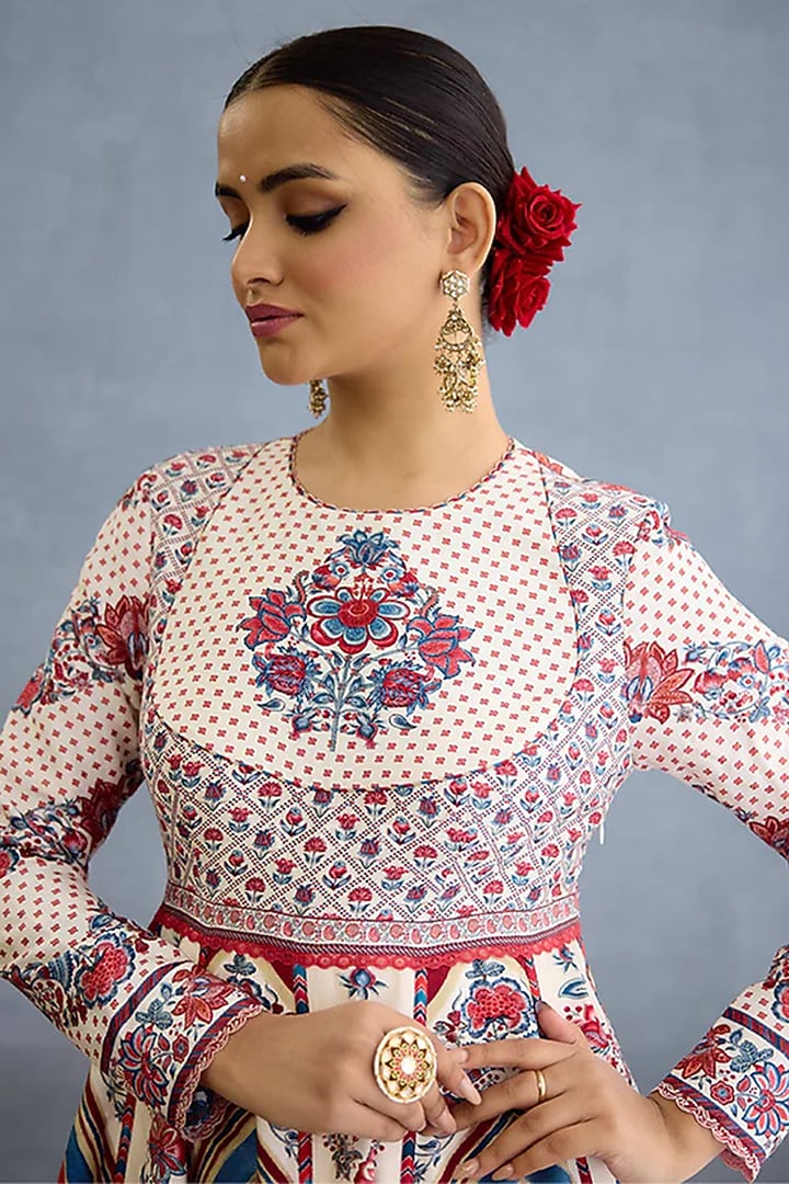 Multi-Colored Cotton Silk & Jeni Silk Digital Printed Bridal Anarkali Set by TORANI at Pernia's Pop Up Shop
