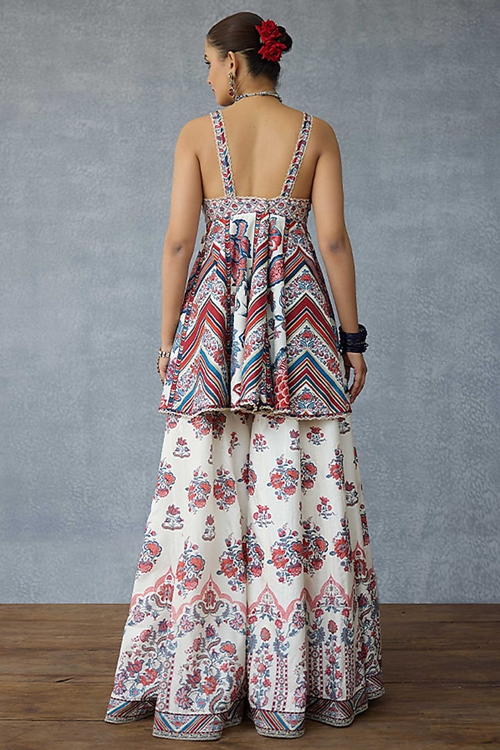 Multi-Colored Dola Silk Digital Printed Wedding Sharara Set by TORANI at Pernia's Pop Up Shop