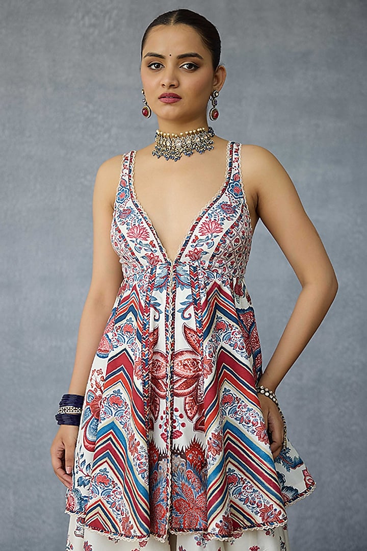 Multi-Colored Dola Silk Digital Printed Wedding Sharara Set by TORANI at Pernia's Pop Up Shop