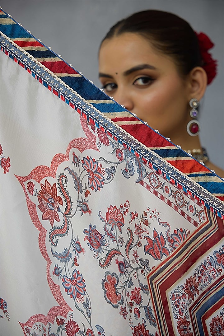 Multi-Colored Dola Silk Digital Printed Wedding Sharara Set by TORANI at Pernia's Pop Up Shop