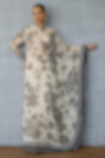 Black & Ivory Georgette Digital Printed Kaftan Set by TORANI at Pernia's Pop Up Shop