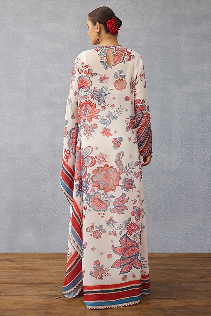 Multi-Colored georgette & Jeni Silk Digital Printed Kaftan by TORANI at Pernia's Pop Up Shop