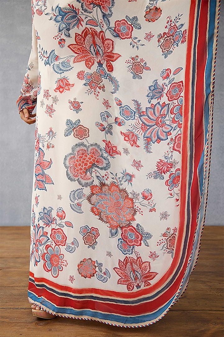 Multi-Colored georgette & Jeni Silk Digital Printed Kaftan by TORANI at Pernia's Pop Up Shop