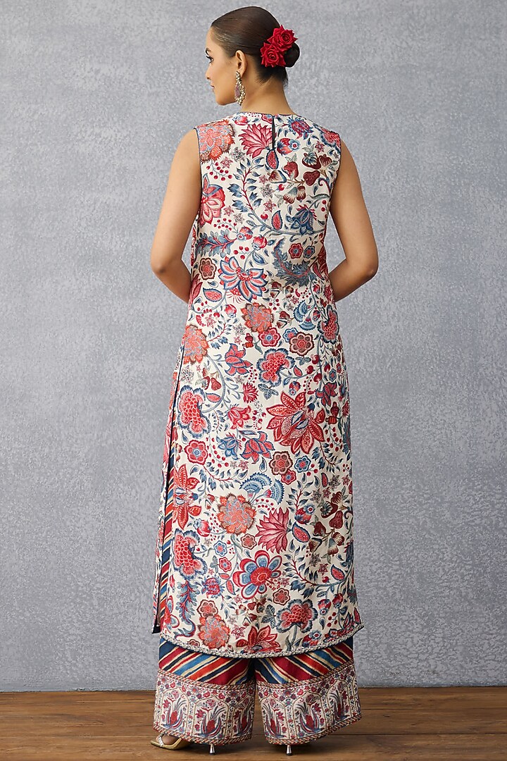 Multi-Colored Raw Silk & Silk Organza Co-Ord Set by TORANI at Pernia's Pop Up Shop
