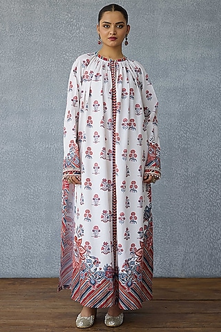 Multi-Colored Soft Linen Digital Printed Kurta Set by TORANI