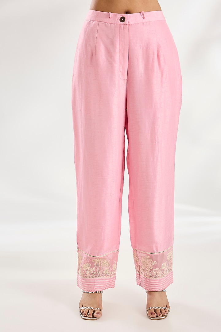 Pink Organza Dori Hand Embroidered Kurta Set by Torani at Pernia's Pop Up Shop
