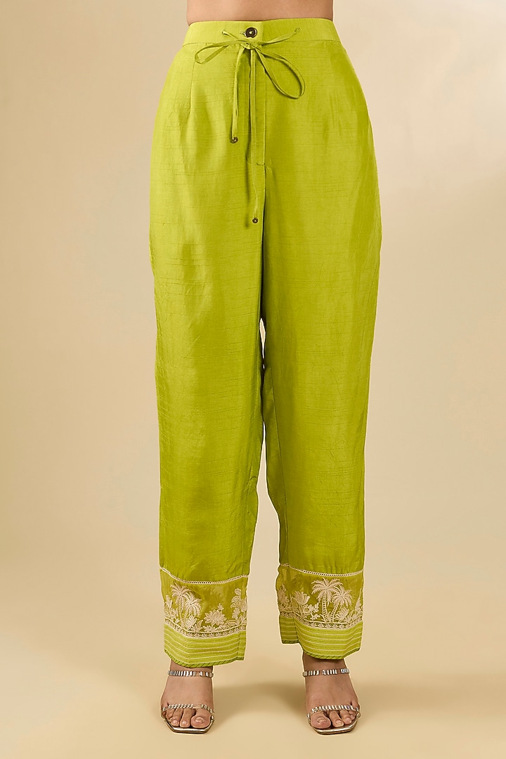 Green Organza Kurta Set by Torani at Pernia's Pop Up Shop
