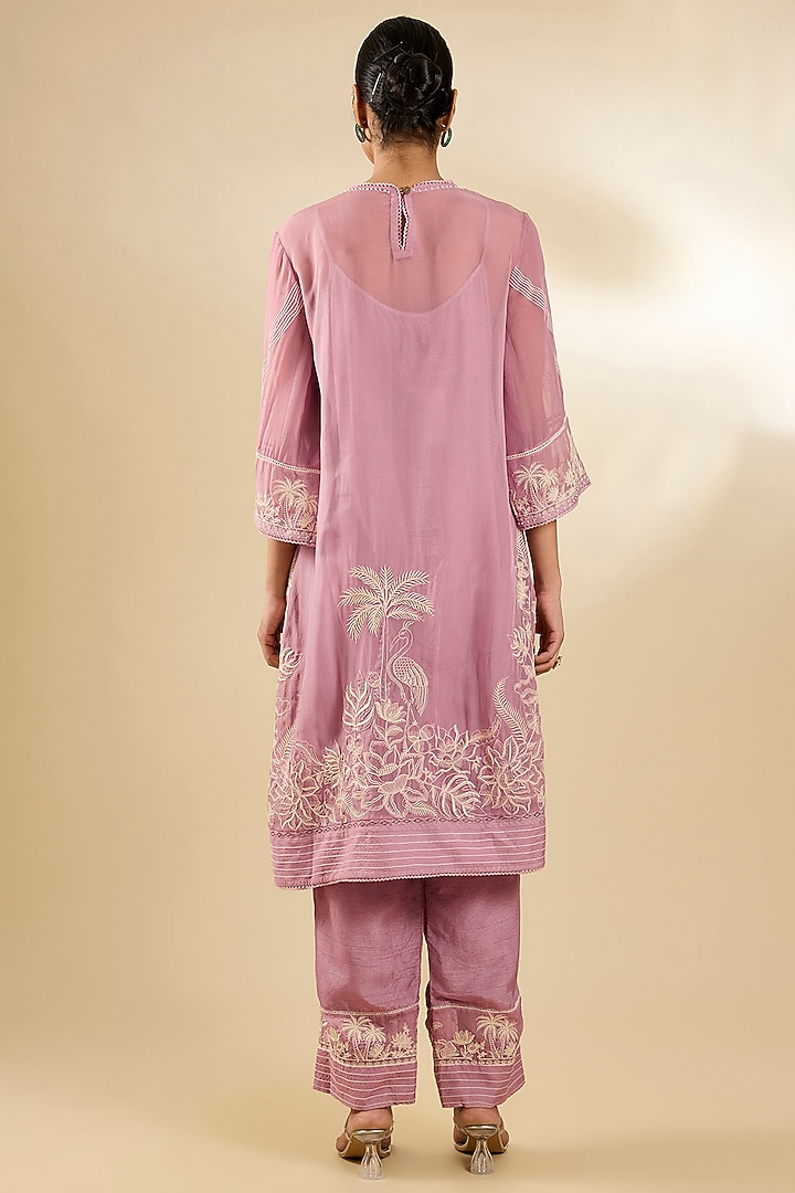 Lilac Organza Kurta Set by Torani at Pernia's Pop Up Shop