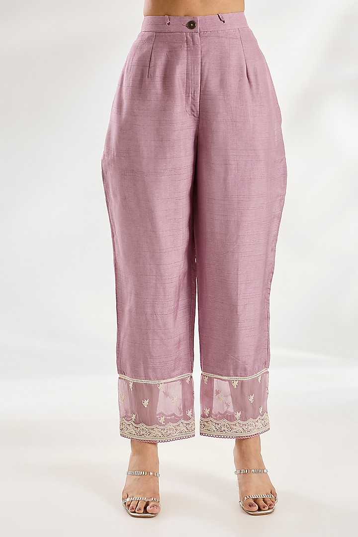 Lilac Jeni Silk & Organza Dori Embroidered Kurta Set by TORANI at Pernia's Pop Up Shop