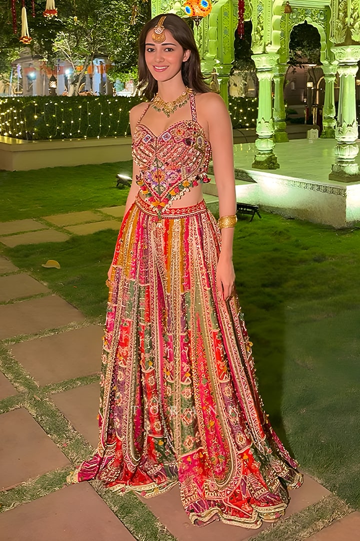 Multi-Colored Silk Embroidered Bridal Sharara Set by TORANI at Pernia's Pop Up Shop