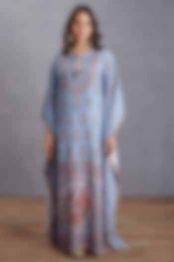 Sea Blue Printed Kaftan by TORANI at Pernia's Pop Up Shop