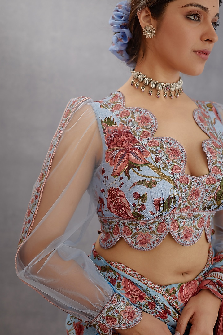 Sea Blue Chintz Printed Blouse by TORANI at Pernia's Pop Up Shop