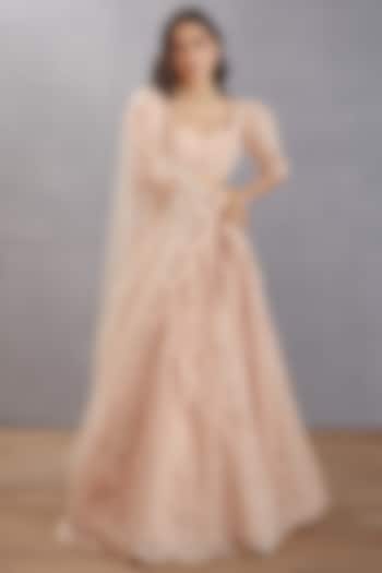 Old Rose Hand Embroidered Bridal Lehenga Set by TORANI at Pernia's Pop Up Shop