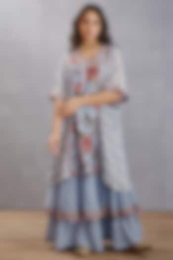 Sea Blue Chintz Printed Skirt Set by TORANI