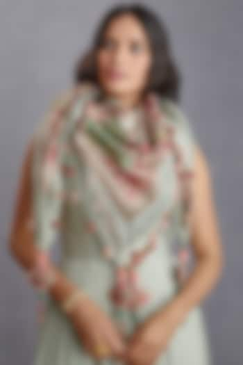 Sage Green Digital Printed Scarf by TORANI at Pernia's Pop Up Shop