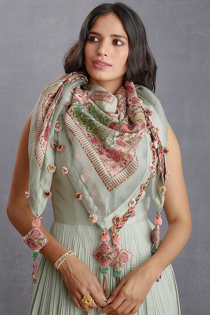 Sage Green Digital Printed Scarf by TORANI at Pernia's Pop Up Shop