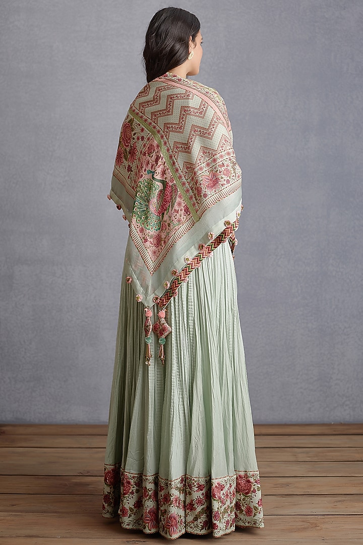 Sage Green Digital Printed Scarf by TORANI at Pernia's Pop Up Shop