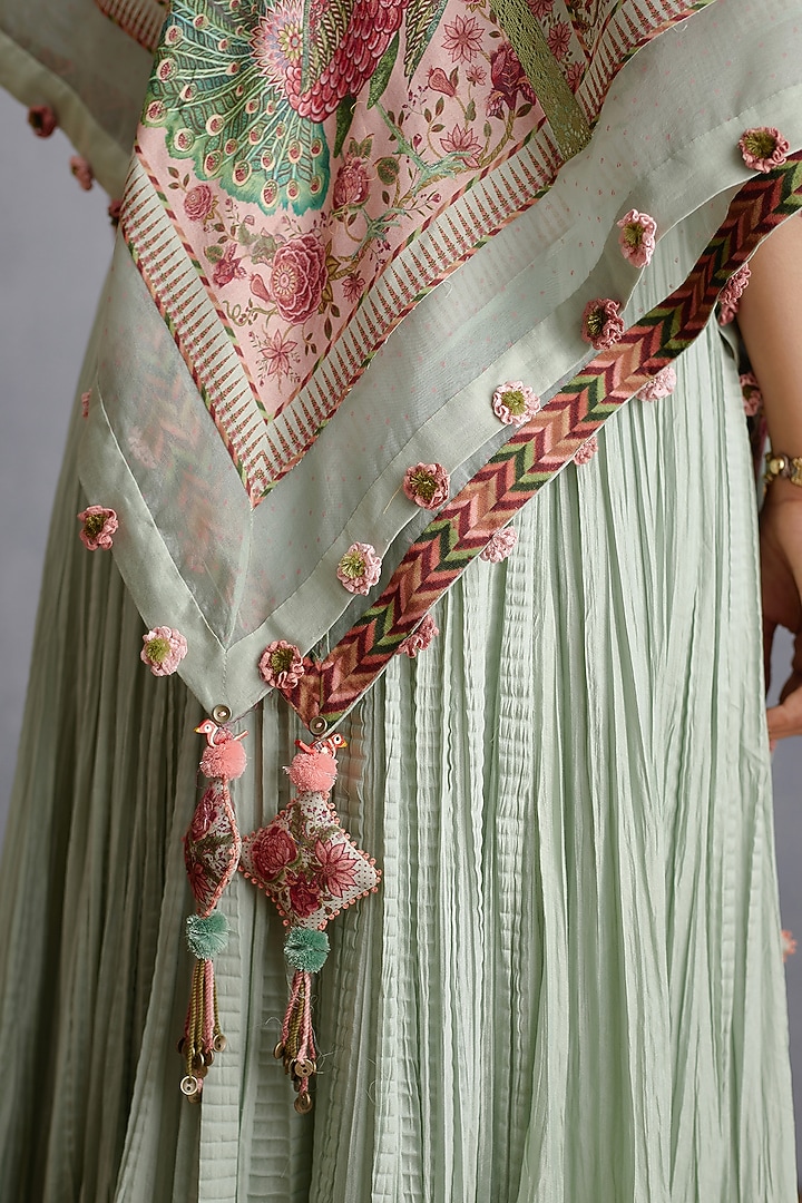 Sage Green Digital Printed Scarf by TORANI at Pernia's Pop Up Shop