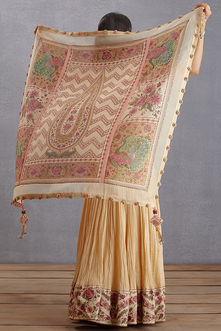 Musk Beige Digital Printed Scarf by TORANI at Pernia's Pop Up Shop