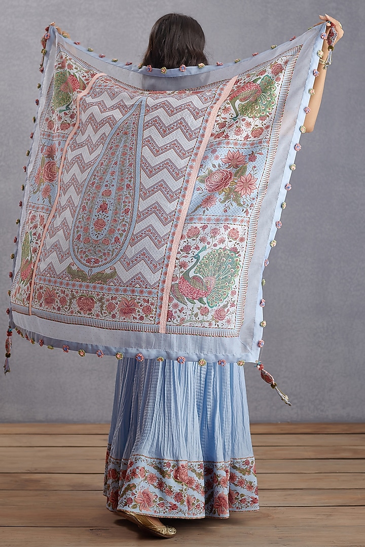Sea Blue Digital Printed Scarf by TORANI at Pernia's Pop Up Shop