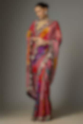 Multi-Colored Organza Digital Printed Wedding Saree by TORANI at Pernia's Pop Up Shop