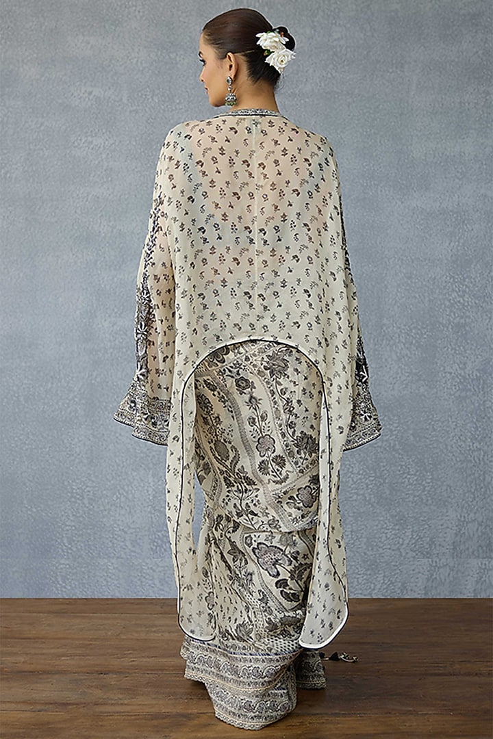 Black & White Pure Viscose Organza Digital Printed Blouse by TORANI at Pernia's Pop Up Shop