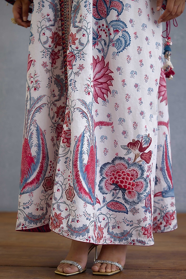 Multi-Colored Linen Digital Printed Kaftan by TORANI at Pernia's Pop Up Shop