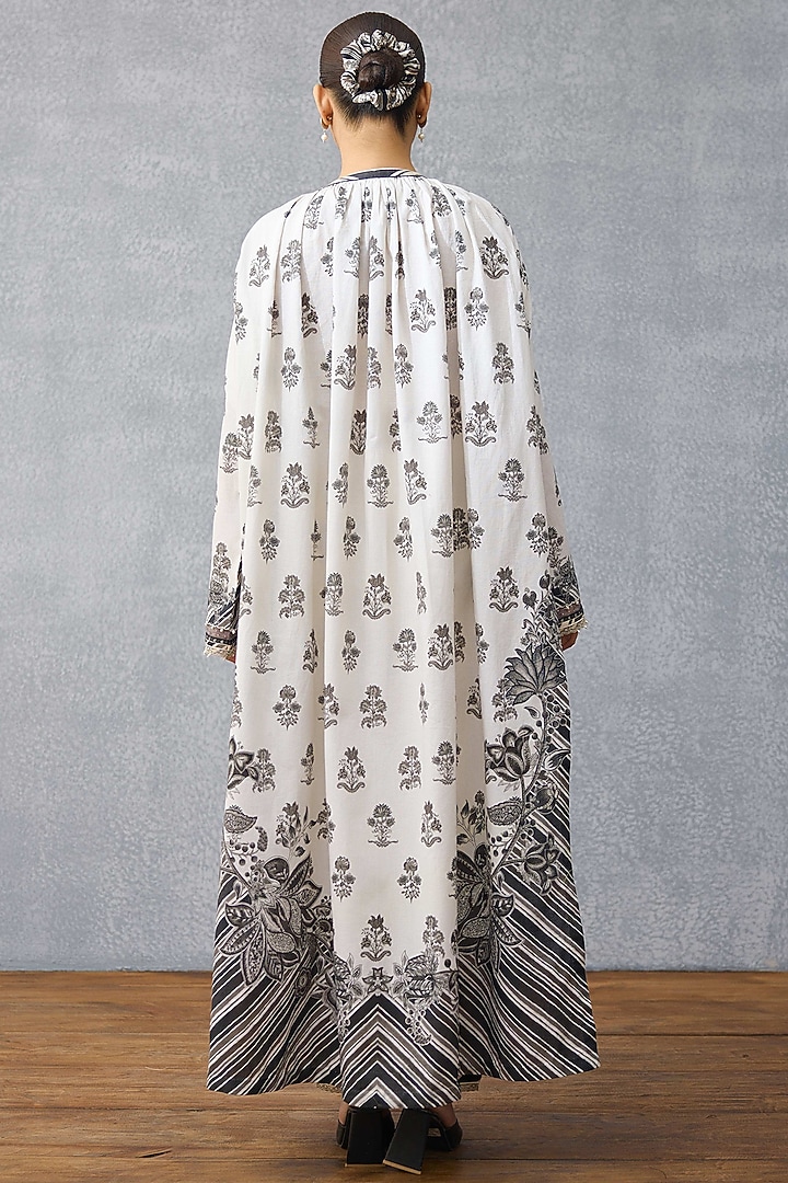 Black & White Soft Linen Digital Printed Kurta Set by TORANI at Pernia's Pop Up Shop