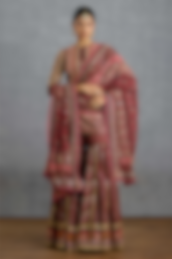 Multi-Colored Silk Patola Printed Bridal Sharara Set by Torani at Pernia's Pop Up Shop
