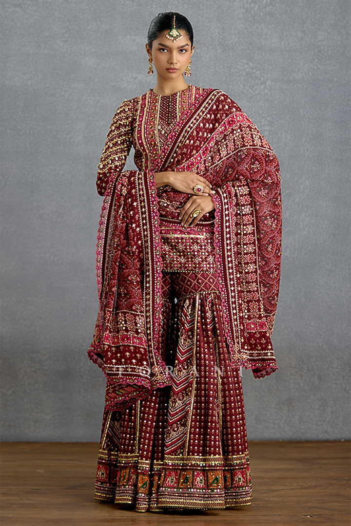 Multi-Colored Silk Patola Printed Bridal Sharara Set by Torani at Pernia's Pop Up Shop