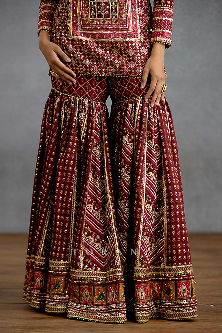 Multi-Colored Silk Patola Printed Bridal Sharara Set by Torani at Pernia's Pop Up Shop