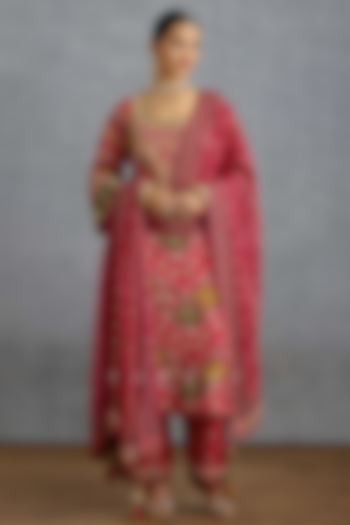 Multi-Colored Muslin Silk Patola Printed Kurta Set by Torani at Pernia's Pop Up Shop