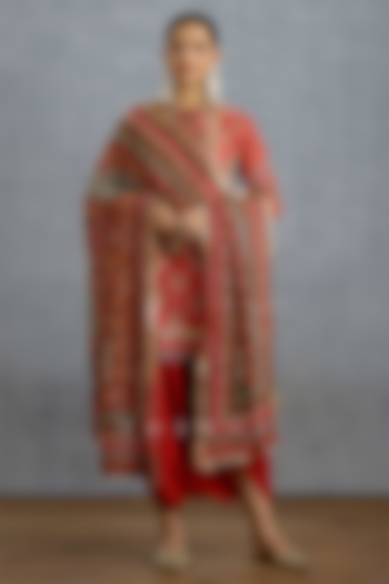 Multi-Colored Silk Patola Printed Kurta Set by Torani at Pernia's Pop Up Shop