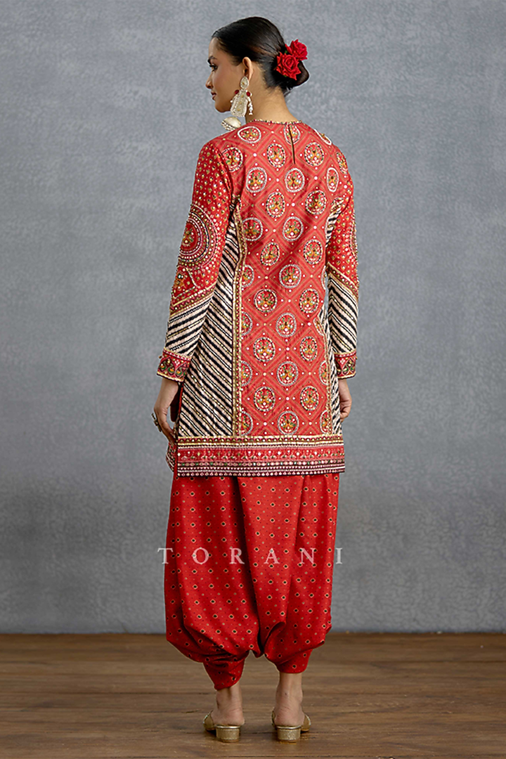 Multi-Colored Silk Patola Printed Kurta Set by Torani at Pernia's Pop Up Shop