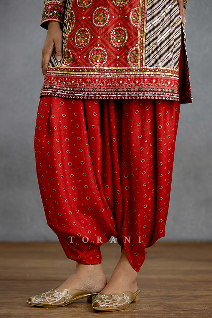 Multi-Colored Silk Patola Printed Kurta Set by Torani at Pernia's Pop Up Shop