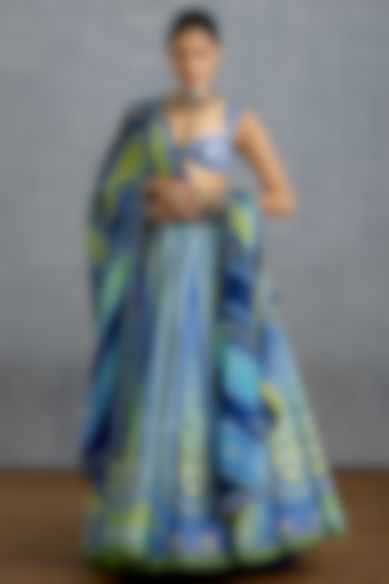 Multi-Colored Jeni Silk Digital Printed Wedding Lehenga Set by Torani at Pernia's Pop Up Shop