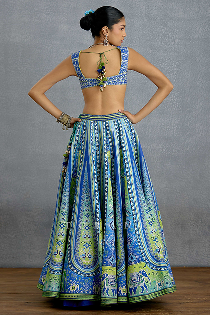 Multi-Colored Jeni Silk Digital Printed Wedding Lehenga Set by Torani at Pernia's Pop Up Shop