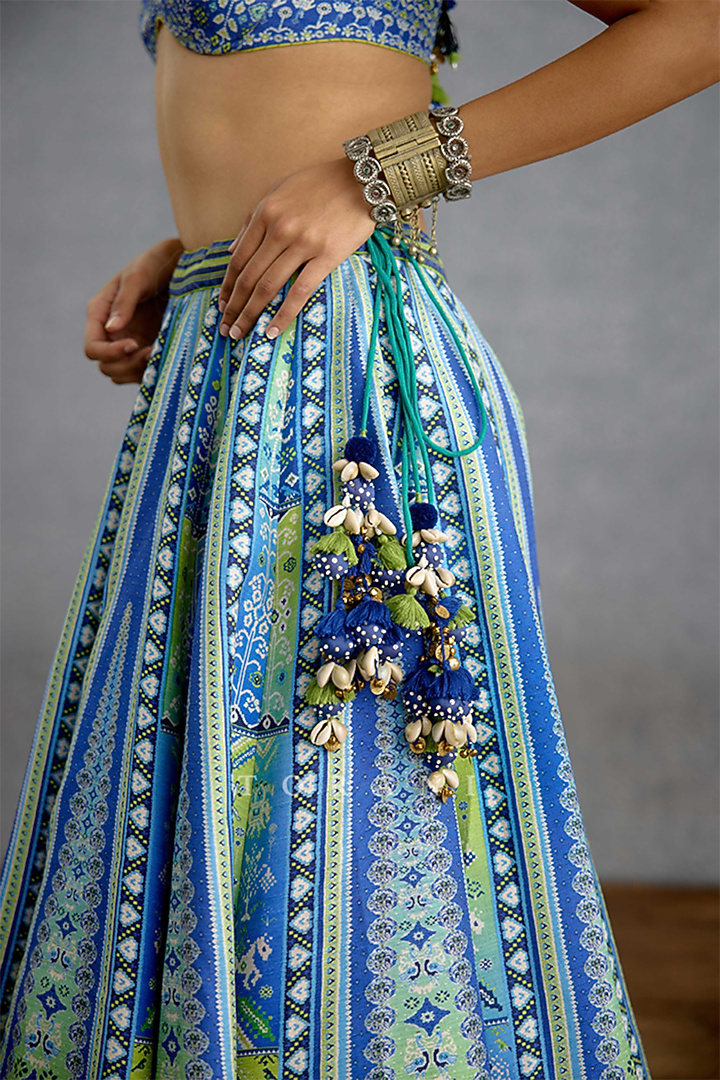 Multi-Colored Jeni Silk Digital Printed Wedding Lehenga Set by Torani at Pernia's Pop Up Shop