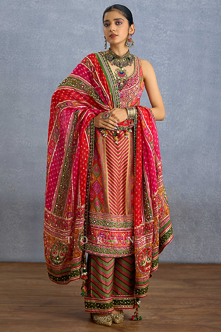 Multi-Colored Silk Digital Printed Kurta Set by Torani at Pernia's Pop Up Shop