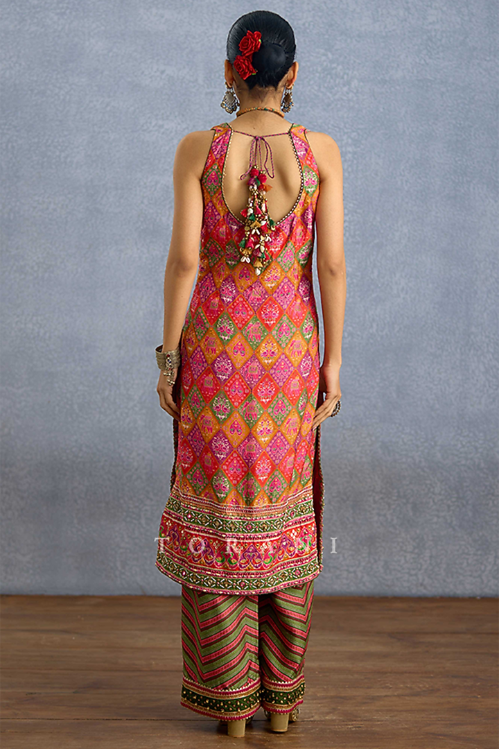 Multi-Colored Silk Digital Printed Kurta Set by Torani at Pernia's Pop Up Shop