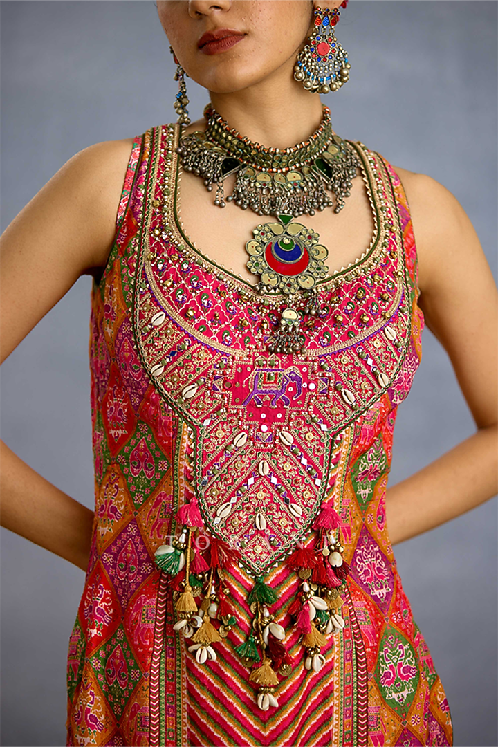 Multi-Colored Silk Digital Printed Kurta Set by Torani at Pernia's Pop Up Shop