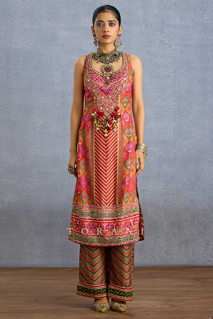 Multi-Colored Silk Digital Printed Kurta Set by Torani at Pernia's Pop Up Shop