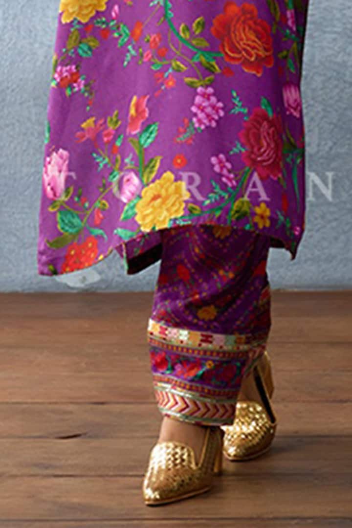 Purple Cotton Silk Kurta Set by TORANI at Pernia's Pop Up Shop