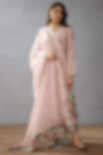 Old Rose Embroidered Kurta Set by TORANI at Pernia's Pop Up Shop